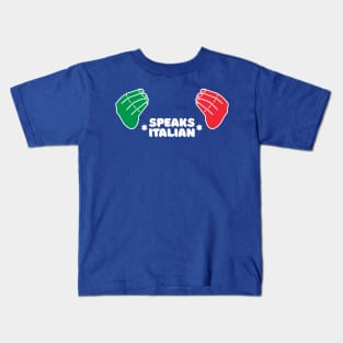 Talking hand gestures in flag colors with text Kids T-Shirt